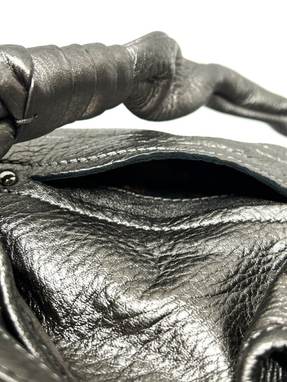 B.Makowsky silver pebble leather shoulder bag - Picture 13 of 16